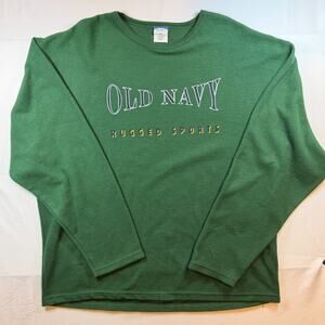 Vintage 90s Old Navy Rugged Sports Logo Spellout Crewneck Sweater Size XXL